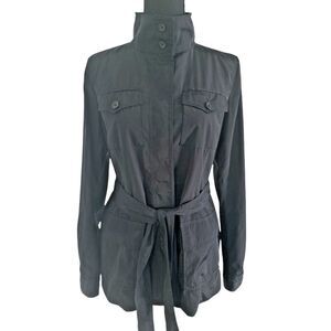 Ann Taylor Black‎ Waterproof Jacket Size S with Matching Belt